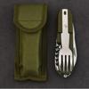 7 In 1 Multifunctional Outdoor Tableware Survival Tools Stainless Steel Foldable Fork Spoon Knife Picnic Camping Dinnerware