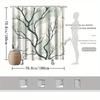 Tree Branches Shower Curtain, Artistic Abstract Design, Fade-Resistant Polyester, Machine Washable, Modern Bath Decor