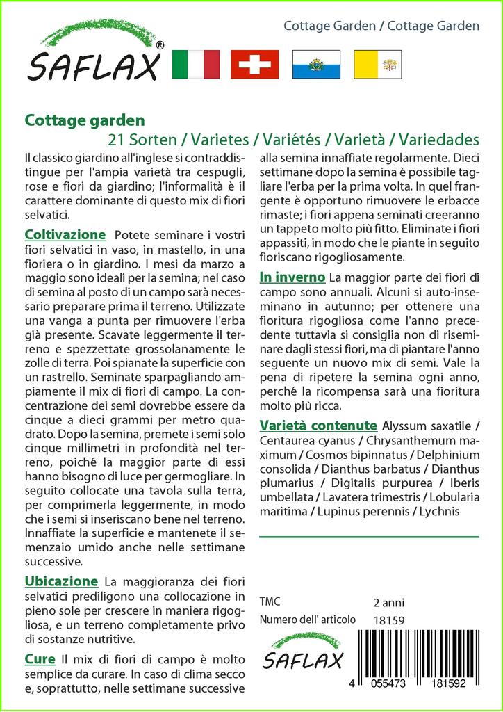 SAFLAX Cottage Garden - 1000 de semințe - 21 Mix de flori sălbatice