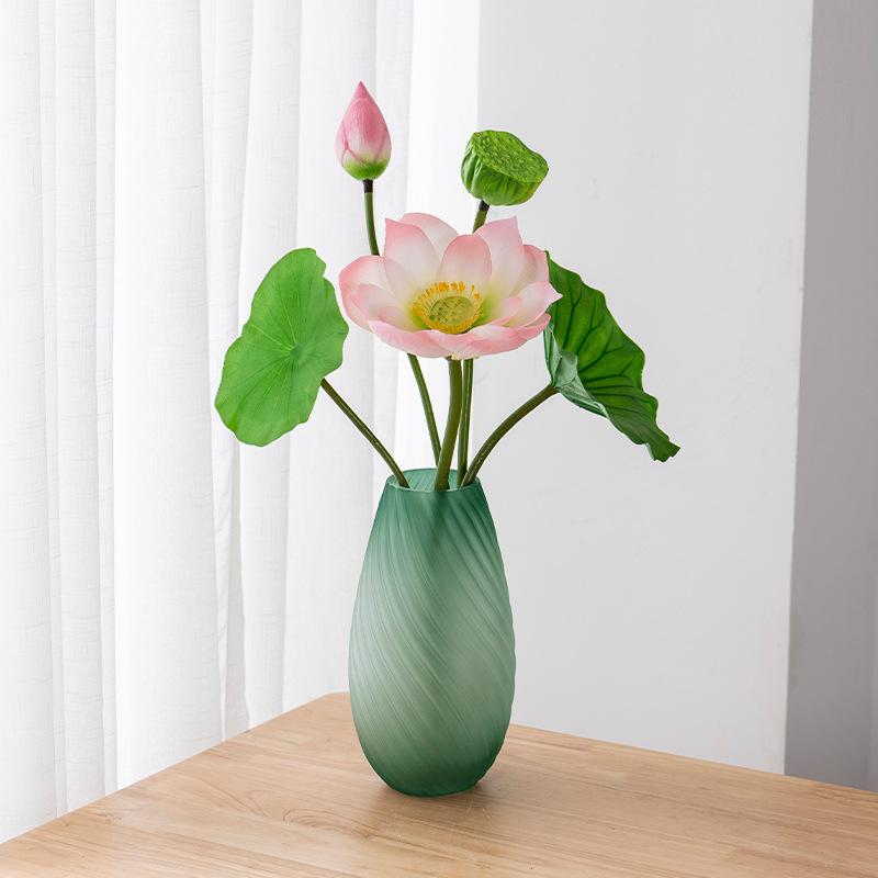 High-End PU Lotus Simulation: Chinese-Style Artificial Flower Decoration and Photo Prop for Living Room.