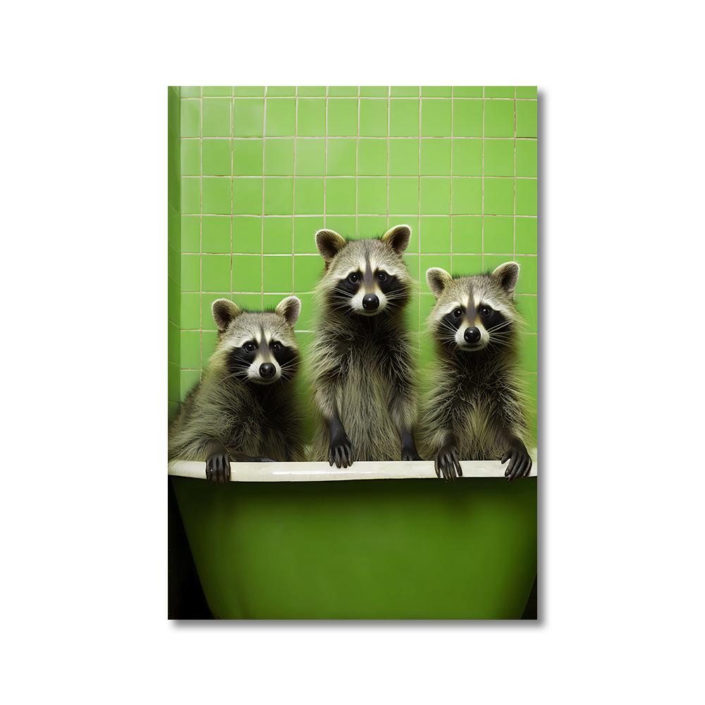 Funny Animals Toilet Canvas Painting Prints Gorilla Elephant Cat Dog Wall Art Poster Picture for Bathroom Room Home Decoration
