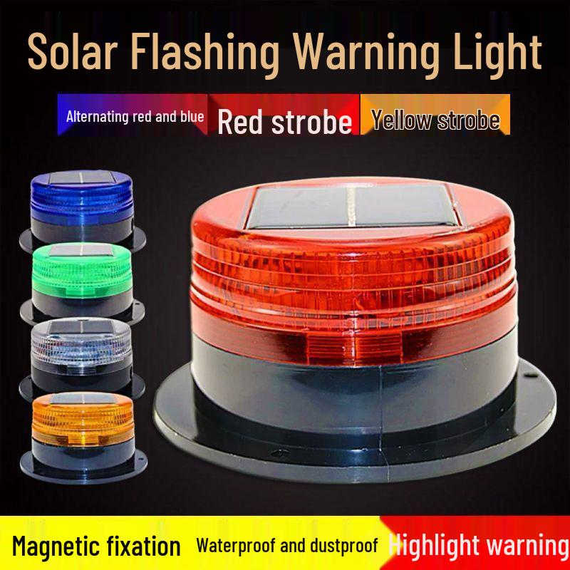 LED Solar Vehicle Roof Warning Signal Light with Strong Magnetic Base