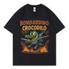 Bombardino Crocodilo Meme Graphic T Shirts Fuuny Italian Brainrot Humor Joke Tshirts Mens Womens Fashion Y2k Clothing Tshirt