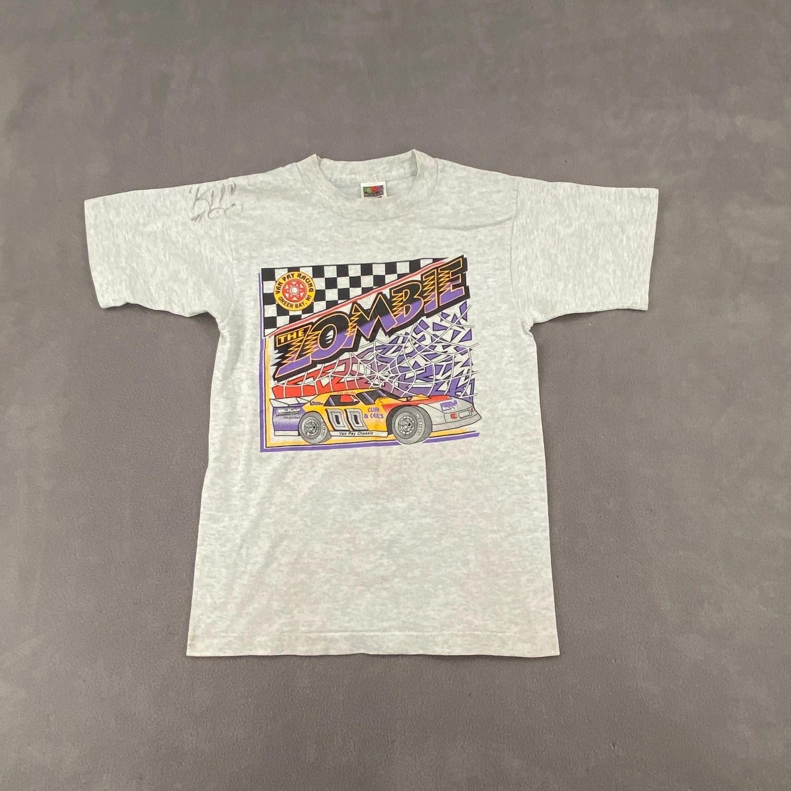 Vintage NASCAR T Shirt Mens Small Heather Gray Zombie Racing Car M