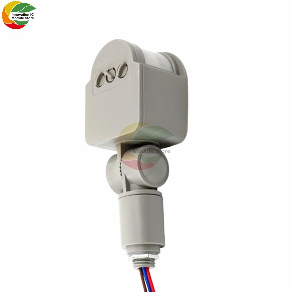 

Infrared PIR Motion Sensor Switch Motion Detector Light Switch with LED Light Automatic Outdoor AC 220V DC 12V Pir Sensor Motion DC 12V сірий колір