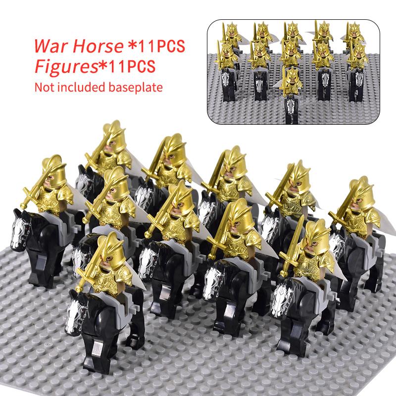 MOC Thrones Golden Armor Warrior Guard Jaime Lannister Barristan Selmy Meryn Trant Building Blocks Mini Action Figure Toys
