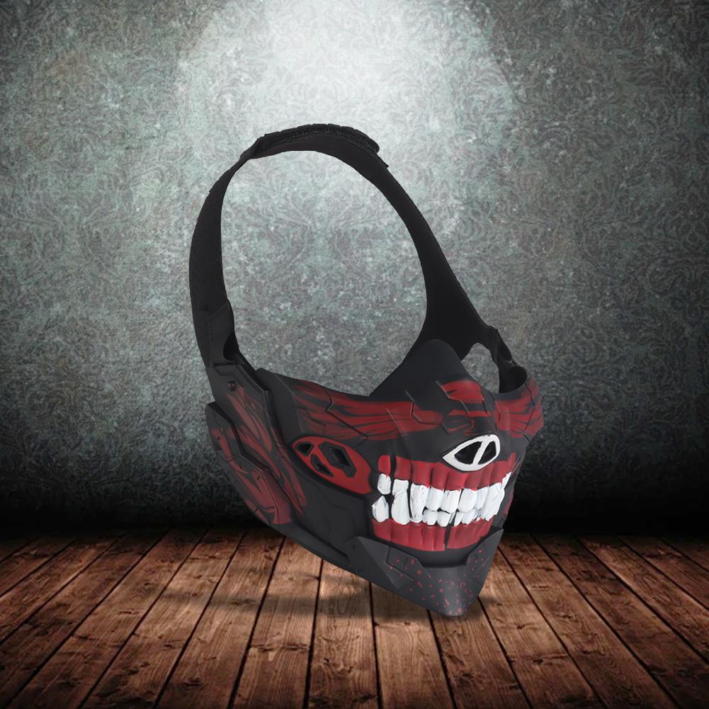 Airsoft Skull Mask Half Face Protection Half Face Combat Mask Breathable Halloween Fangs Mask for Airsoft Shooting CS