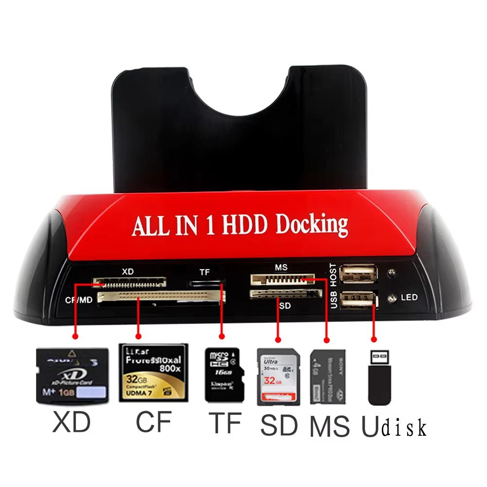 10 In 1 Ide Sata USB3.0 Dubbele Sleuf Externe Harde Schijf 2.5 Inch 3.5 Inch Hdd Docking Station One Touch Backup Hub Kaartlezer-image