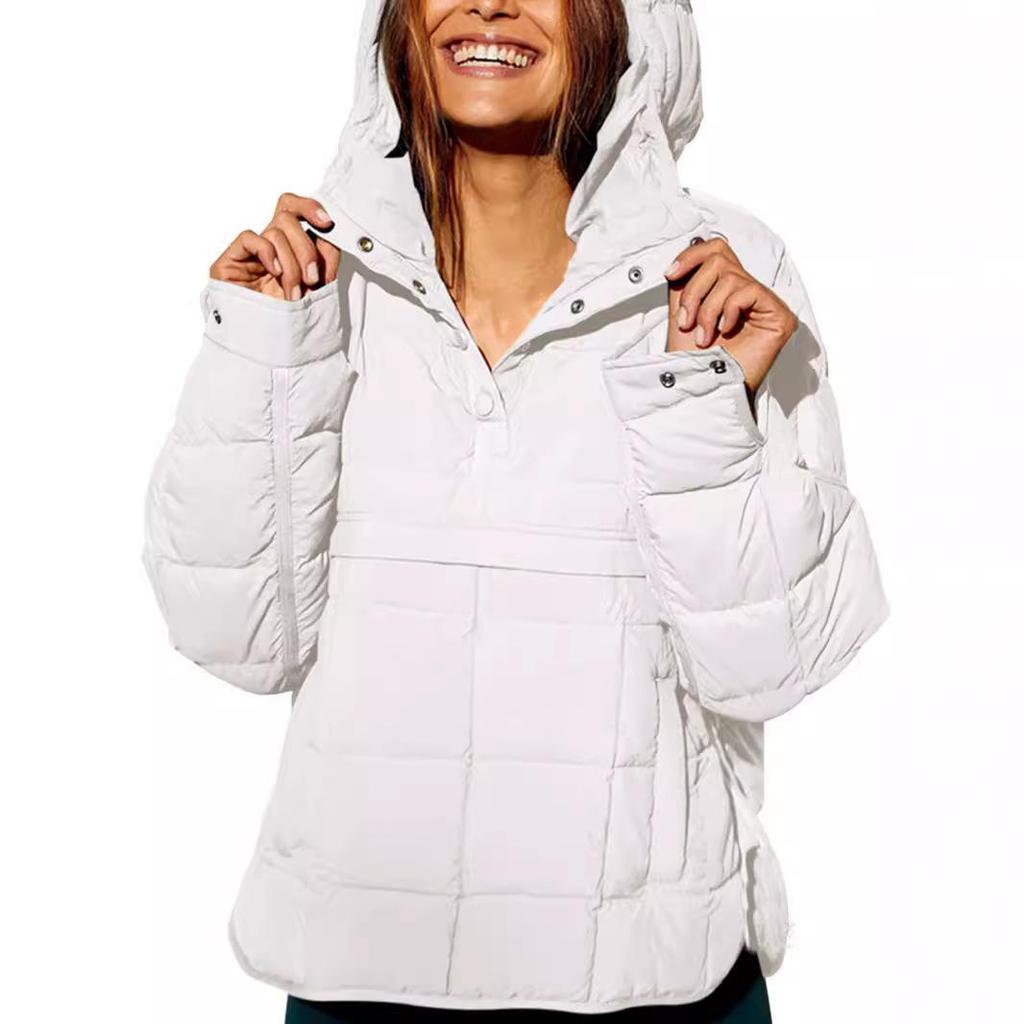 2024 Winter Lässige Mode Kapuzenpullover mit Baumwollfüllung und Rundsaum