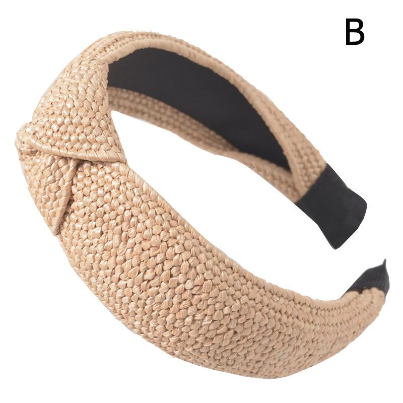 Knotted Headbands for Women Summer Trendy Straw Headband with Knot, Boho Women Fashion Head Band for Beach Vacation Hair Accessories for Women
