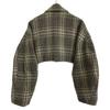 CLANE [Good Condition/23AW] 15104-0512 ROUND SLEEVE SHORT JACKET Check Short Jacket 2 BrownUsed