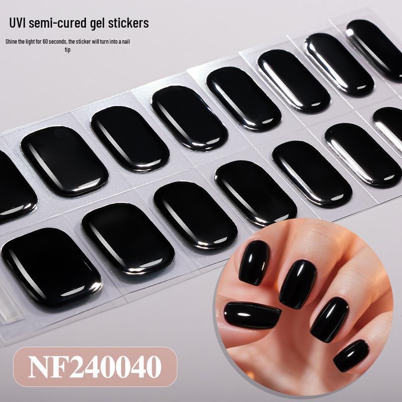 Zhengxiang Japanese Style UV Gel Nail Stickers - Solid Color, Semi-Cured, Popular Light Curing Design