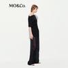 MO&Co. Summer Lightweight Black Mesh Straight Leg Casual Pants
