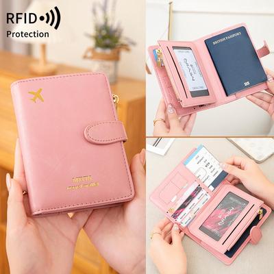 Cross-Border RFID Passport Bag: Versatile Travel Document Holder with Airplane Design