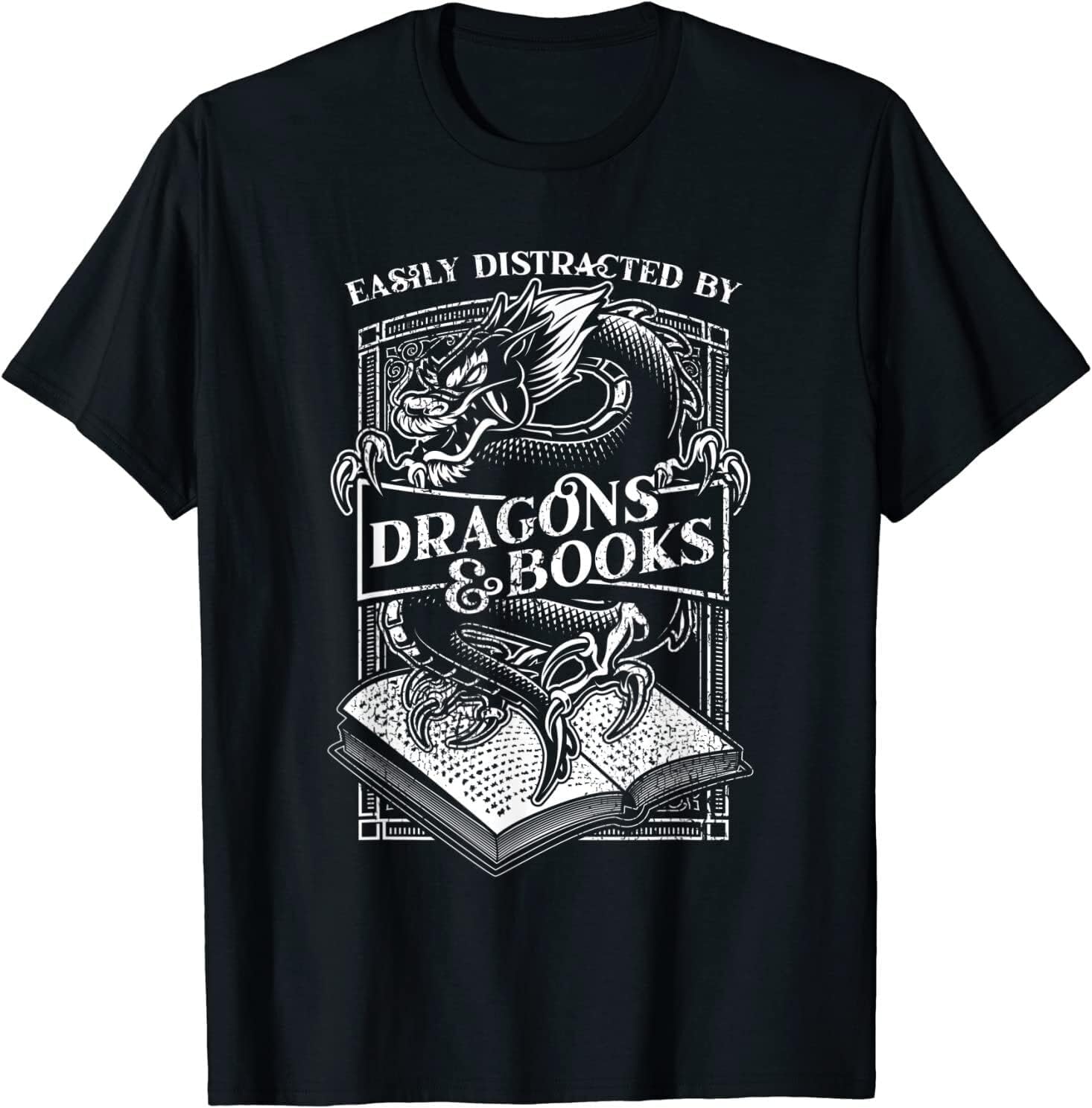 Limited Dragons and Books Distressed Design Great Gift Idea Men T Shirt S-3XL XS