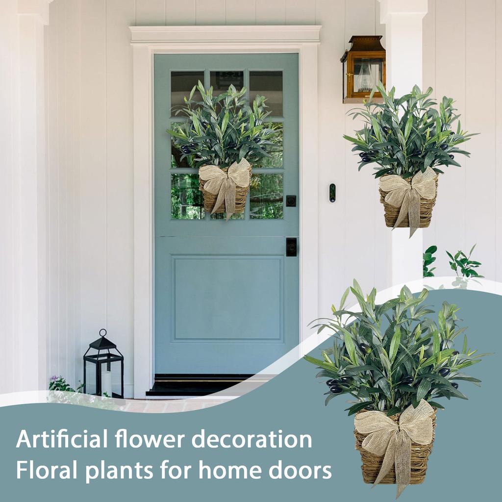 Décoration florale artificielle, plantes florales pour porte d'entrée