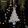 New Christmas Decoration Glitter Acrylic Ornament Transparent Snowflake Pendant for Xmas Tree Scene Decor Happy New Yeart