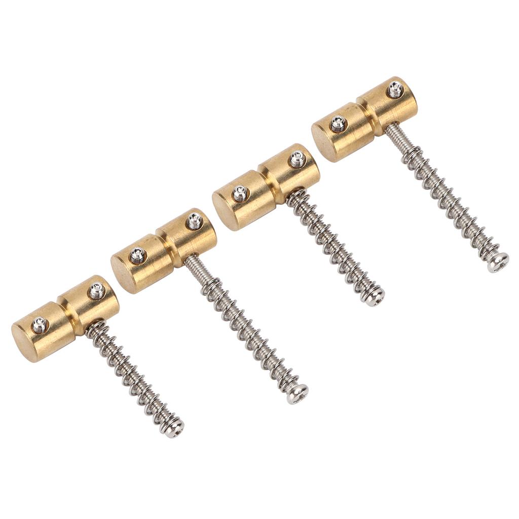 4Pcs Bass String Saddle 4?String Brass Bridge Set Kit Accessory Replacement for Electric