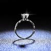 925 Sterling Silver Moissanite Six-Prong Women's Twin Flower Ring