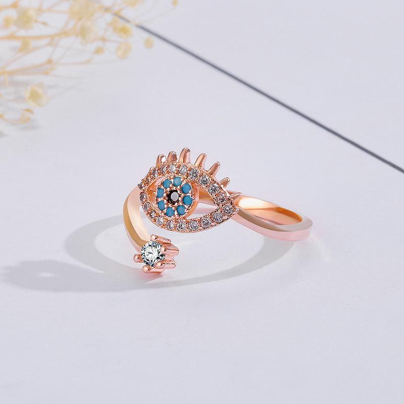 Women Retro Evil Eye Ring, Elegant Personality Fashion Adjustable Finger Jewelry