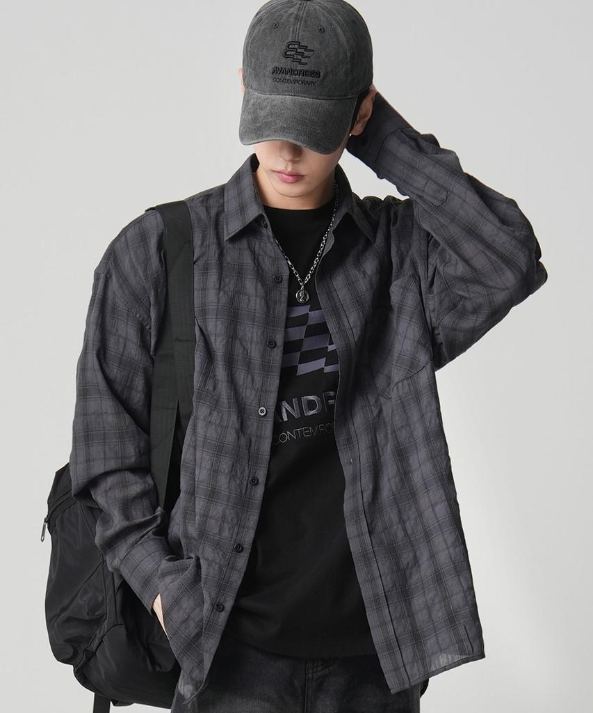 AVANDRESS Smith Overfit Check Shirt White