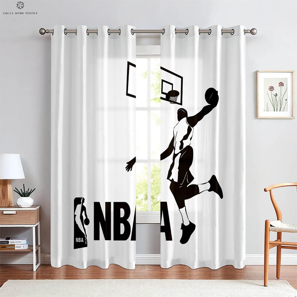 Cool Basketball 3d Printed Drapes Suitable Great for Kids Bedroom Living Area Cooking Space Bedroom Decorative Curtains 2 Pieces
