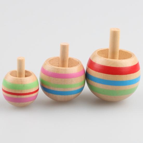 3Pcs Wooden Gyro Finger Spinner Desktop Spinning Top Kids Toy Stress Reliever