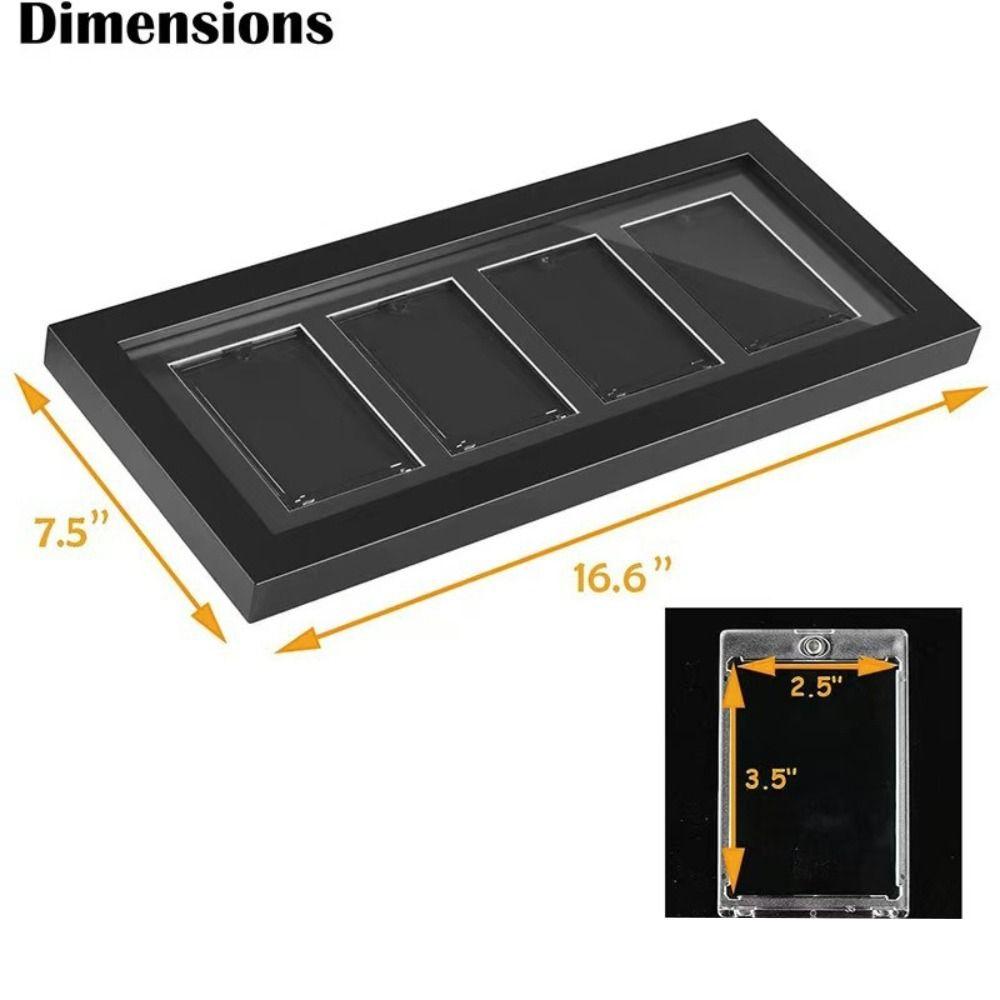 New 4Grids Trading Cards Display Frame Wooden Wall Mounted Football and Basketball Photo Frames Exhibits Champion Card Rack