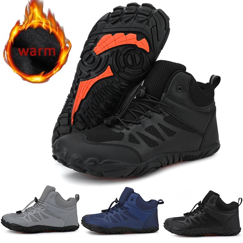 Waterdichte Wandelschoenen voor Mannen Herfst Winter Barefoot Schoenen Casual Sneakers Klimmen Trekking Laarzen Heren Outdoor Veiligheidssneakers