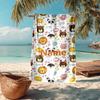Custom Name Ultra-Soft Beach Towel with Animals Theme,Ideal for Pool - Camping, Diving - Perfect Travel Essential, Vibrant Beach Towel.