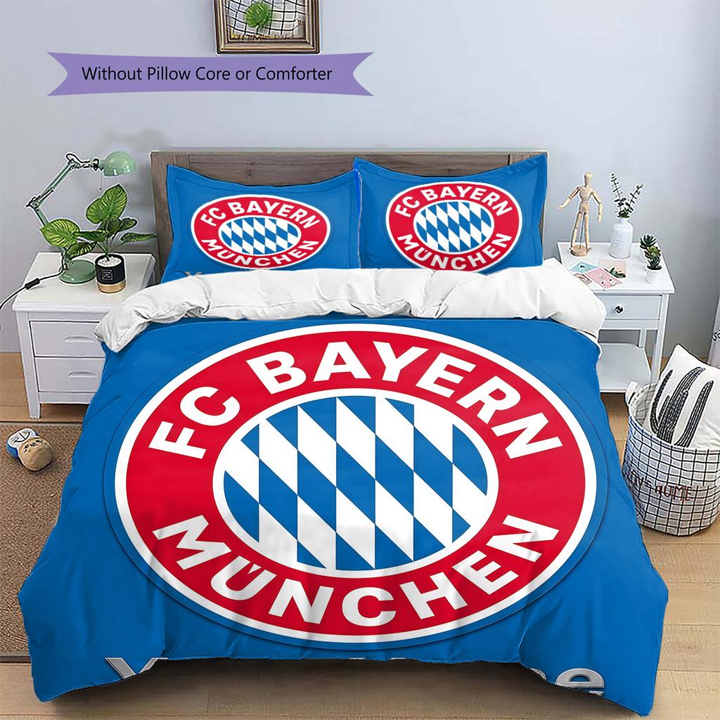 Custom Name FC Bayern Munich Bedding,Quilt Set Quilt Cover Pillowcase Home Birthday Gift(1 * Duvet Cover + 2 * Pillowcase, Without Core) -HE60