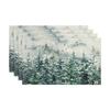 Festive Christmas Printed Linen Placemats - 4-Piece Set