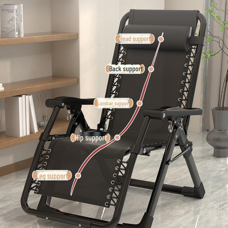 Portable Folding Recliner: Home, Office, or Beach Chair for Sitting or Lying
