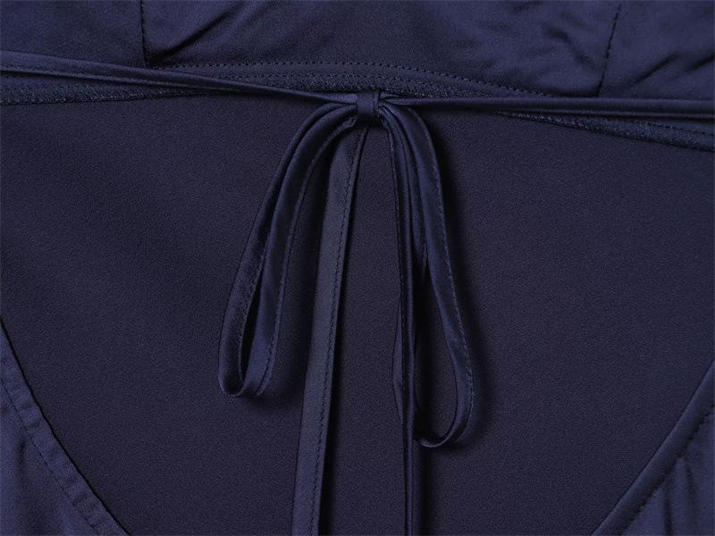 2025 Asymmetrical Lace Slip Dress: European & American Silk Satin Fashion