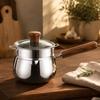 1200 Ml Saucepan Uncoated Interior with Tempered-Glass Lid Versatile