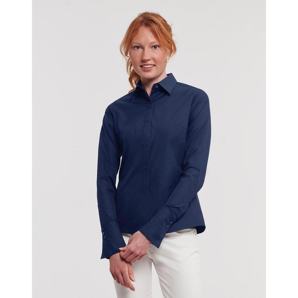 Russell Collection Womens/Ladies Ultimate Stretch Long-Sleeved Shirt