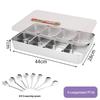 Stainless Steel Multi-Compartment Seasoning and Toppings Box for Commercial Use