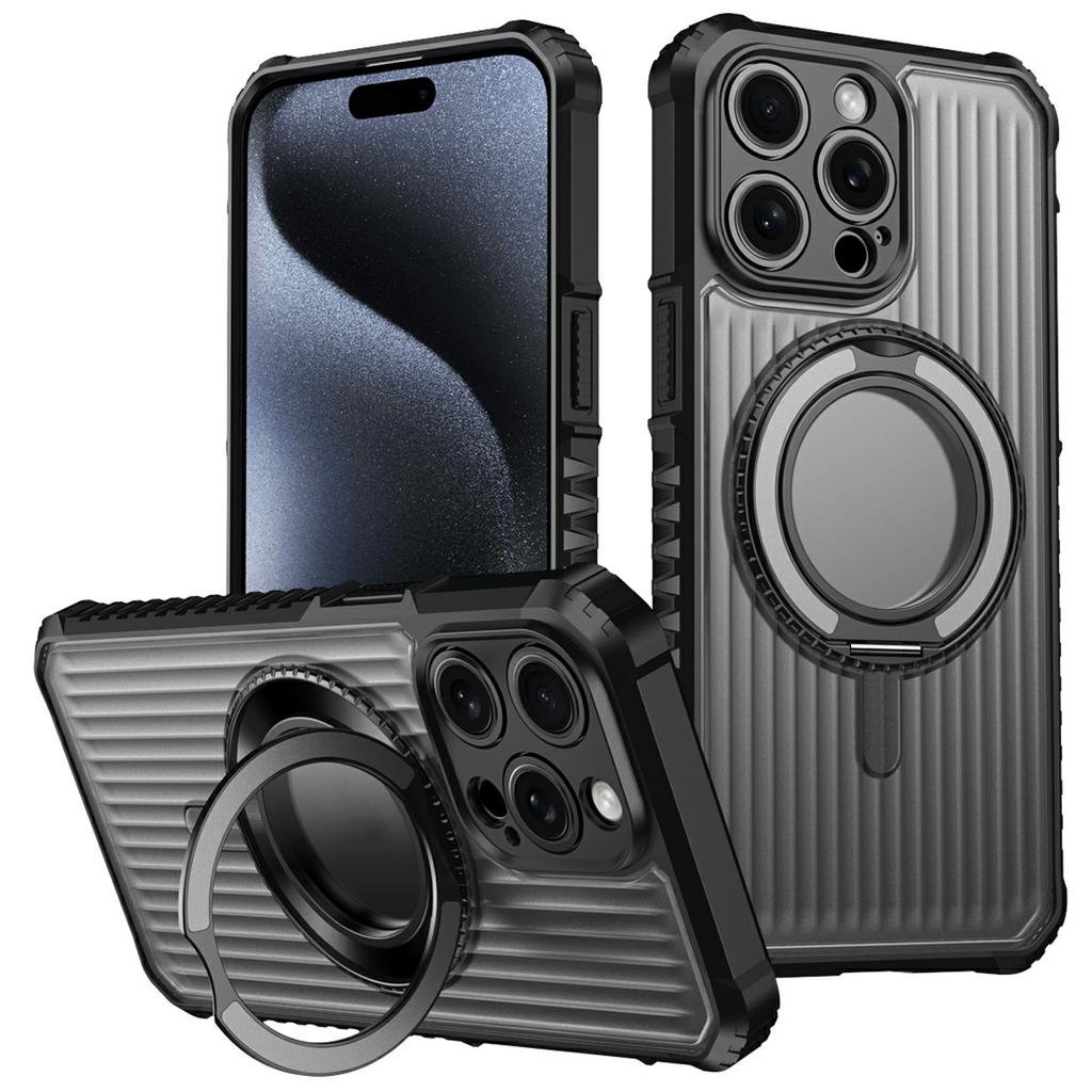 For iPhone 14 Pro Magnetic Case with Kickstand PC+TPU Phone Back Cover