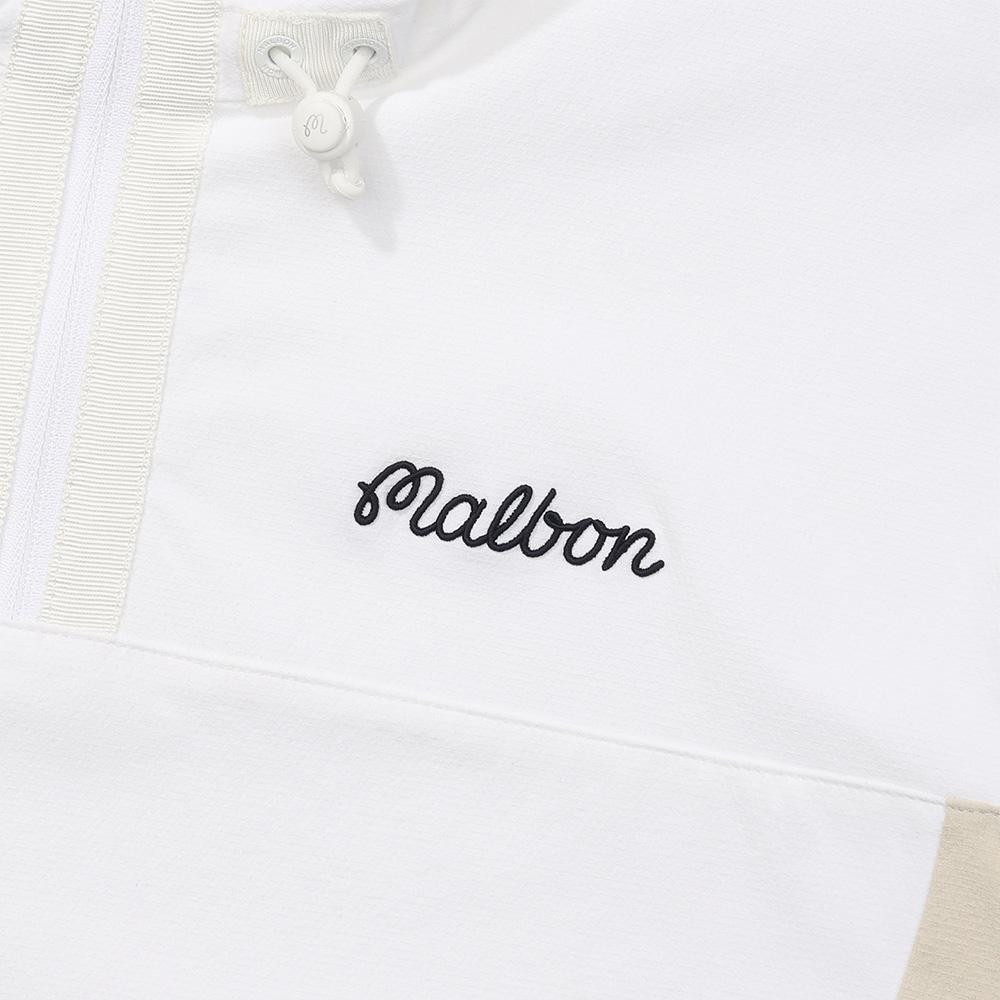 MALBON GOLF Women'S Woven-Like Jersey Softshell Hooded Anorak White (Woman)