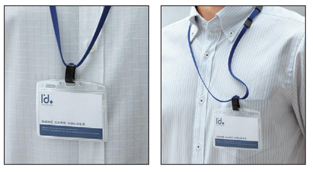 KOKUYO Hanging Name Badge Soft Case Blue 10pcs NAF-S180-10B