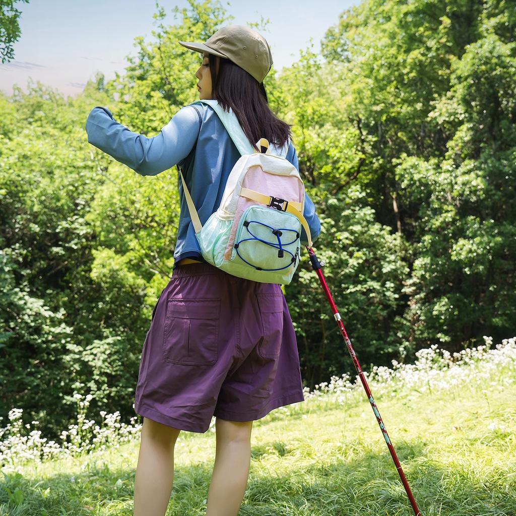 Schoolbag1011 Dopamine Outdoor Sports Contrast Color Backpack Women's Light Cycling Leisure Backpack Travel Mountain Climbing Small School Bag