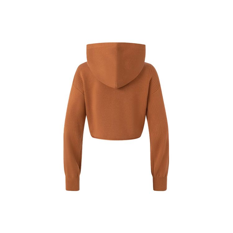 Adidas Originals Premium Zipper Hoodie Color Block Short Knit Sports Hoodie Women Hoodies Wild-Brown JI7062