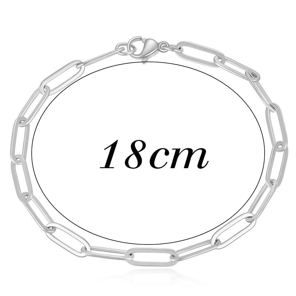14K Gold Platinierte Einfache Paperclip Rechteckige Gliederkette Armband - Europäischer & Amerikanischer Stil