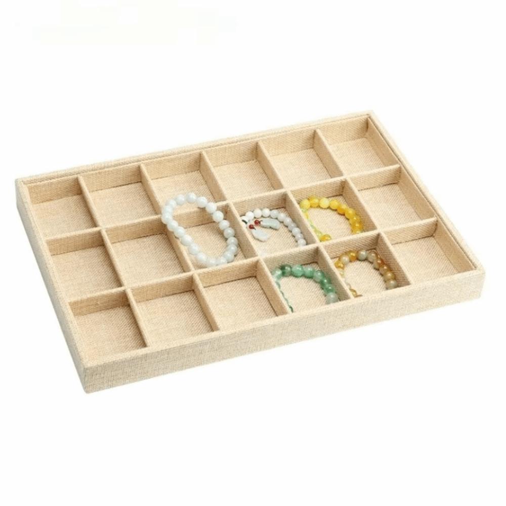 Multifunctional Jewelry Box Stackable Display Jewelry Holder Space Saving Linen Jewelry Tray  Ring