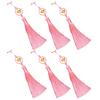 Set of 6Pcs 10cm Lucky Tassels Keychain Holder Wealth Symbol Polyester Fringe for Bag Decoration Jewelry Making