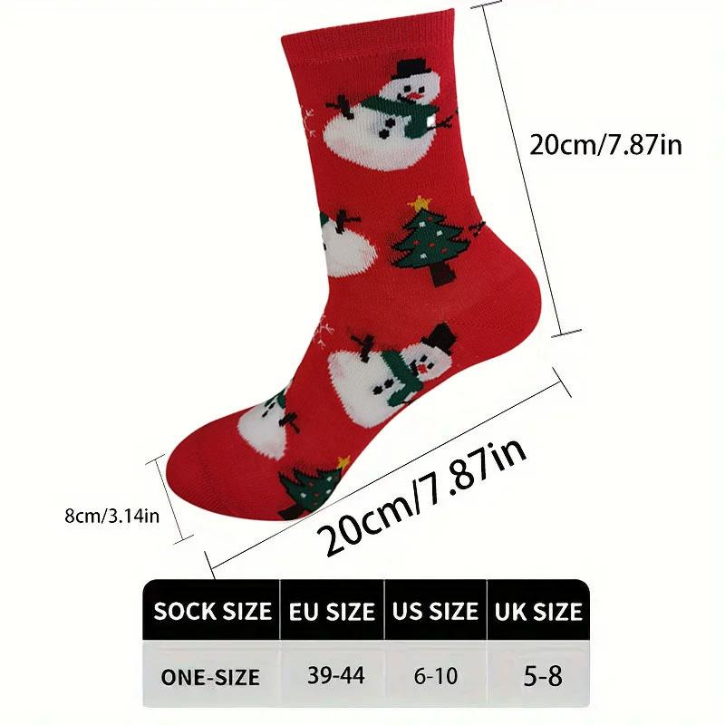 1/4 Pairs Christmas Socks Soft Women Colorful Cotton Socks Autumn/Winter Thick Knit Warm Socks