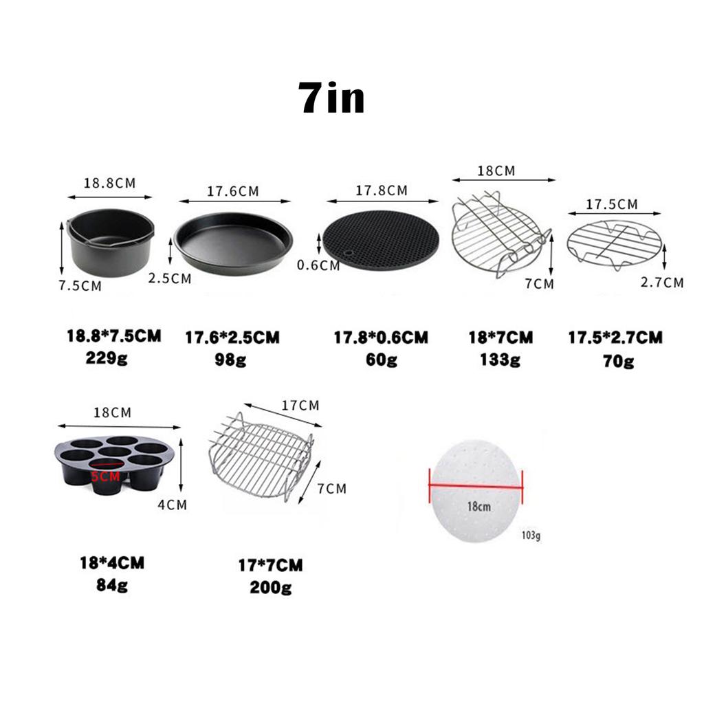 8pcs Air Fryer Accessories Fit Best Hot Fryer Accessories Set Convenience Cooking Tool For Kitchen Party Kitchen Tools & Gadgets