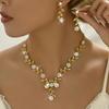 Rhinestone water drop necklace earrings jewelry set women's banquet dress matching accessories