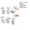 8 Pcs Rabbit Fairy Garden Accessories Mini Resin White Bunny Figurine Miniature Rabbit Animal Figures for Spring Easter Egg Fillers Party Supplies