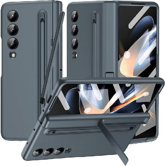 NINKI Compatible Samsung Galaxy Z Fold 3 Case with S Pen Holder and S Pen,Kickstand Hinge Protection Case for Samsung Z Fold 3 Case Screen